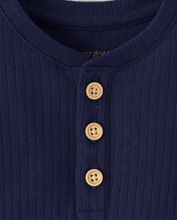 Baby Boys Marled Henley Bodysuit 3-Pack