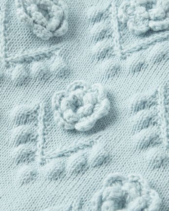 Baby Girls Crochet Floral Drop Waist Tiered Sweater Dress - Homegrown by Gymboree