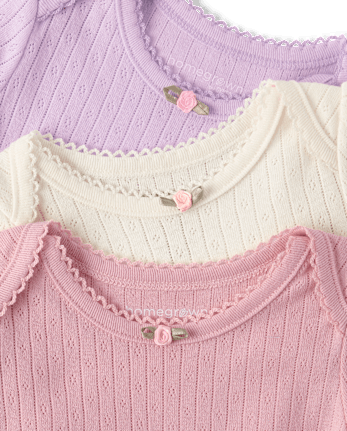 Baby Girls Pointelle Bodysuit 3-Pack - Homegrown by Gymboree