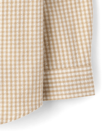 Chemise à carreaux vichy en seersucker pour garçon - Jardin enchanté