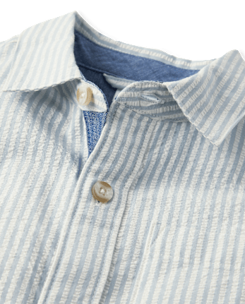 Chemise à rayures en seersucker pour garçon - Jardin enchanté