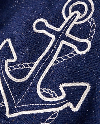 Kids Embroidered Anchor Sweater - Driftwood Bay