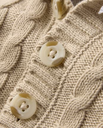 Boys Garment Dyed Cable Knit Hooded Sweater - Driftwood Bay