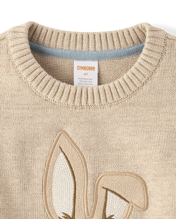 Boys Applique Bunny Sweater - Enchanted Garden