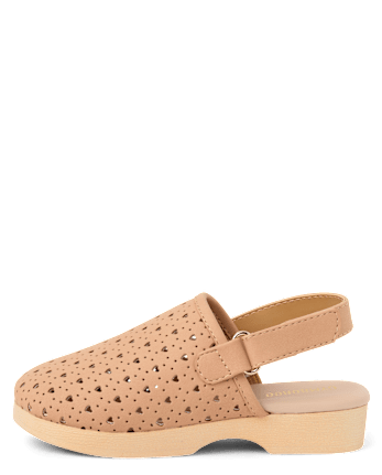 Girls Perforated Heart Clogs - Little Essentials
