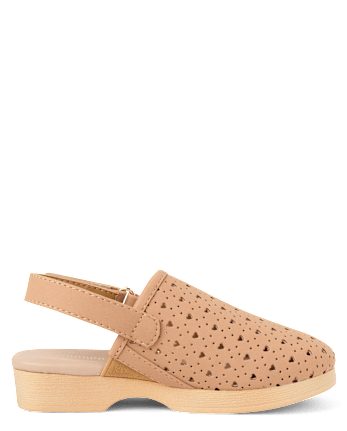 Girls Perforated Heart Clogs - Little Essentials