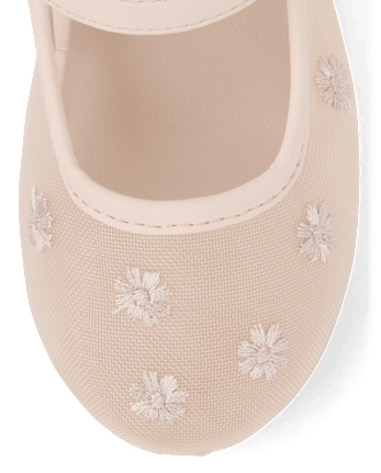 Girls Embroidered Floral Mesh Ballet Flats - Enchanted Garden