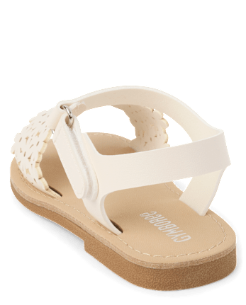 Girls Perforated Floral Sandals - Little Essentials