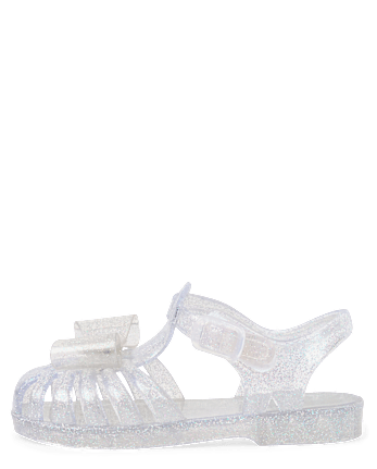 Sandales en gelée à paillettes et cœur perforé pour filles - Little Essentials