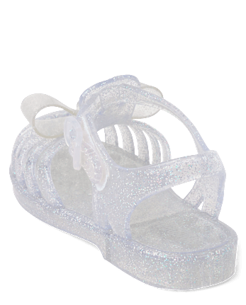 Sandales en gelée à paillettes et cœur perforé pour filles - Little Essentials
