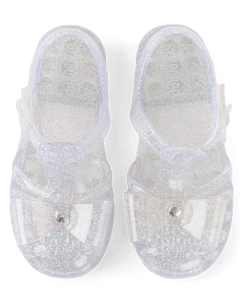 Sandales en gelée à paillettes et cœur perforé pour filles - Little Essentials