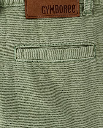 Girls Embroidered Floral Garment Dyed Wide Leg Cargo Jeans - Enchanted Garden