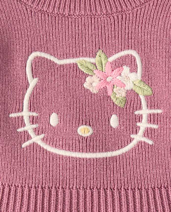 Baby Girls Hello KittyÂ® Embroidered Floral Sweater Dress