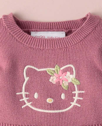 Baby Girls Hello KittyÂ® Embroidered Floral Sweater Dress