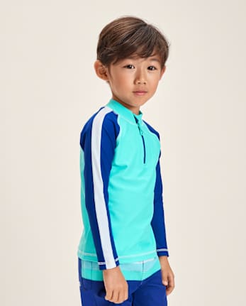Boys Colorblock Quarter Zip Rashguard - Swim Shop