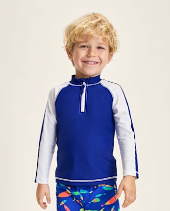 Boys Colorblock Quarter Zip Rashguard - Swim Shop