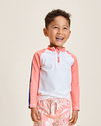 Boys Colorblock Quarter Zip Rashguard - Swim Shop