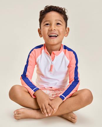 Boys Colorblock Quarter Zip Rashguard - Swim Shop