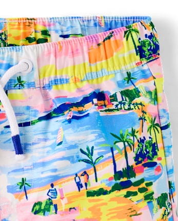 Boys Vacation Postcard Swim Trunks - Swim Shop