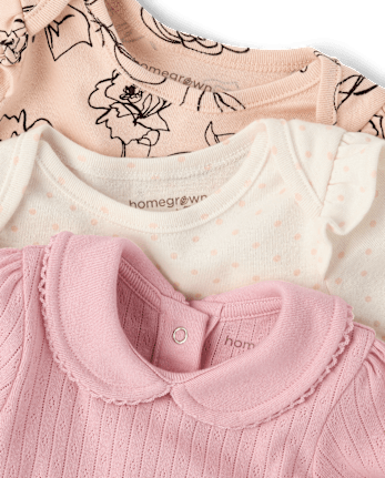 Baby Girls Rose Bodysuit 3-Pack - Homegrown By Gymboree