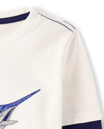 Haut à volants brodé espadon pour garçon - Driftwood Bay