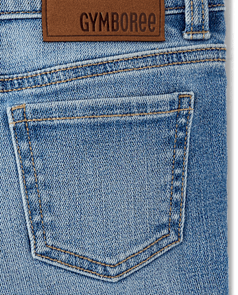 Girls Floral Crochet Applique Wide Leg Jeans - Driftwood Bay