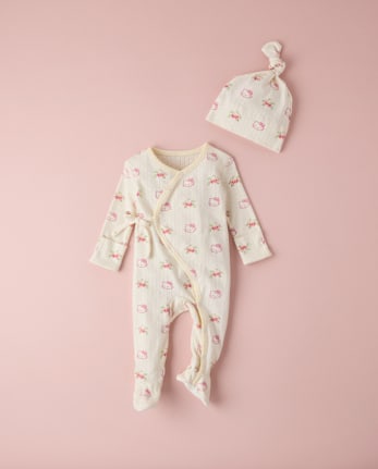 Baby Girls Hello KittyÂ® Floral Pointelle 2-Piece Outfit Set