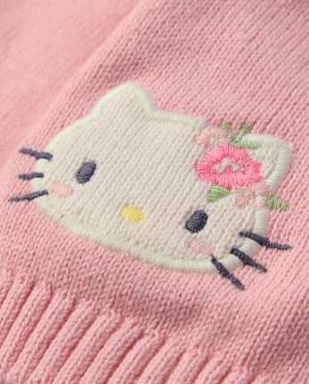 Baby Girls Hello KittyÂ® Applique Floral Cardigan