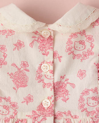 Baby Girls Hello KittyÂ® Floral Toile Dress 2-Piece Outfit Set