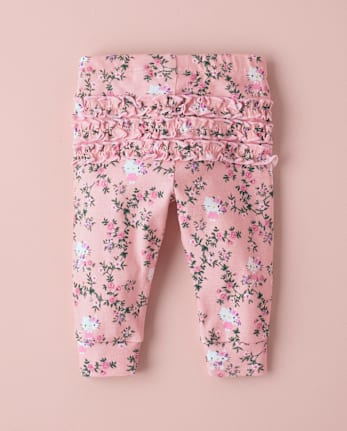 Baby Girls Hello Kitty® Floral Toile Ruffle Leggings 3-Pack