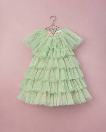 Girls Glitter Pleated Tulle High Neck Dress - Marchesa Mini x Gymboree