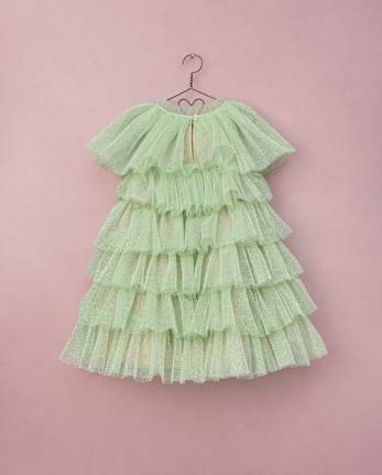 Girls Glitter Pleated Tulle High Neck Dress - Marchesa Mini x Gymboree