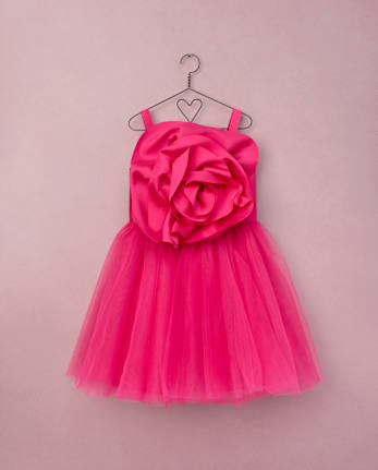 Girls Oversized Rosette Fit And Flare Dress - Marchesa Mini x Gymboree