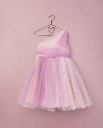 Girls Ombre Rosette Tulle One Shoulder Dress - Marchesa Mini x Gymboree