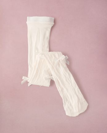Girls Bow Lace Microfiber Tights - Marchesa Mini x Gymboree
