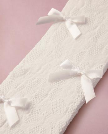 Girls Bow Lace Microfiber Tights - Marchesa Mini x Gymboree