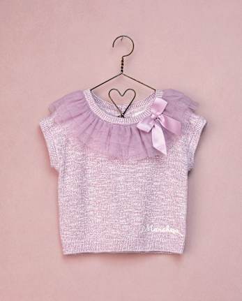 Girls Bow Tiered Tulle Sweater - Marchesa Mini x Gymboree