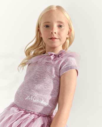 Girls Bow Tiered Tulle Sweater - Marchesa Mini x Gymboree