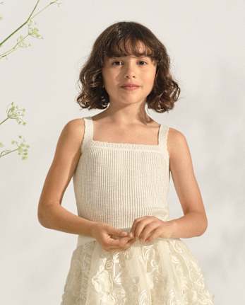 Girls Scalloped Ribbed Sweater Tank Top - Marchesa Mini x Gymboree