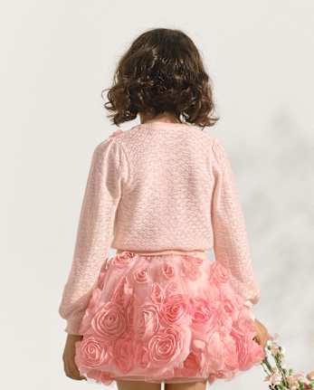 Girls Rosette Pointelle Sweater - Marchesa Mini x Gymboree