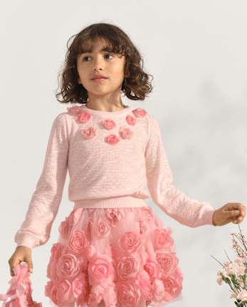 Girls Rosette Pointelle Sweater - Marchesa Mini x Gymboree