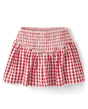 Girls Gingham Seersucker V-Waist Skort - Nantucket Charm