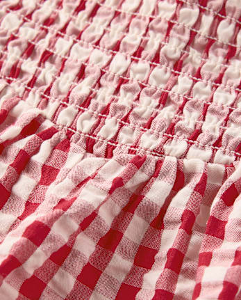 Girls Gingham Seersucker V-Waist Skort - Nantucket Charm