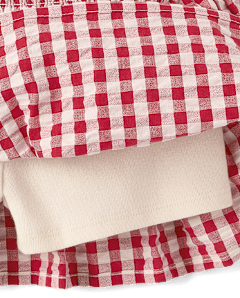 Girls Gingham Seersucker V-Waist Skort - Nantucket Charm