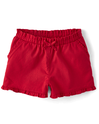 Girls Ruffle Pull On Shorts - Little Essentials