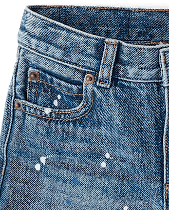 Boys Paint Splatter Jean Shorts - Driftwood Bay