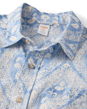 Mens Matching Family Paisley Linen-Blend Button Up Shirt - Linen Edit