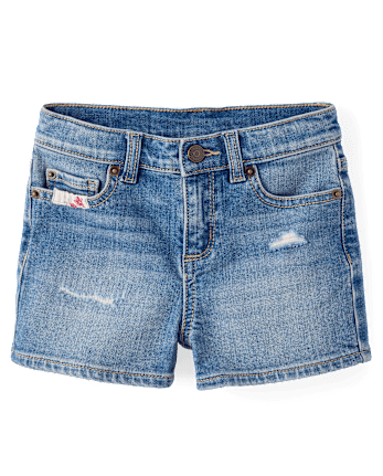 Girls Ripped Floral Patchwork Jean Shorts - Nantucket Charm