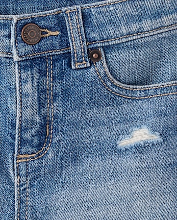 Girls Ripped Floral Patchwork Jean Shorts - Nantucket Charm