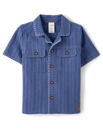 Boys Textured Button Up Shirt - Driftwood Bay